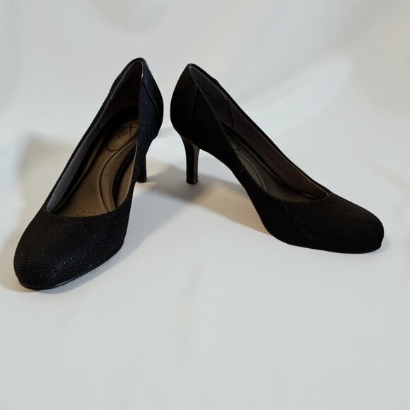 Life Stride Black Glitter Pumps Size 7M - Picture 1 of 4